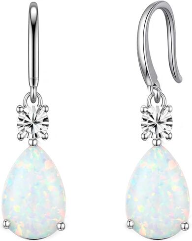 Teardrop Dangle Drop Earrings -925 Sterling Silver Birthstone Earring Jewelry Birthday Gifts for Women,Girlfriend,Wife,Mom - Graduation, Friendship,Birthday, Anniversary in Saudi Arabia