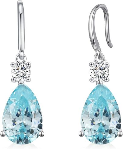 Teardrop Dangle Drop Earrings -925 Sterling Silver Birthstone Earring Jewelry Birthday Gifts for Women,Girlfriend,Wife,Mom - Graduation, Friendship,Birthday, Anniversary in Saudi Arabia