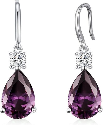 Teardrop Dangle Drop Earrings -925 Sterling Silver Birthstone Earring Jewelry Birthday Gifts for Women,Girlfriend,Wife,Mom - Graduation, Friendship,Birthday, Anniversary in Saudi Arabia