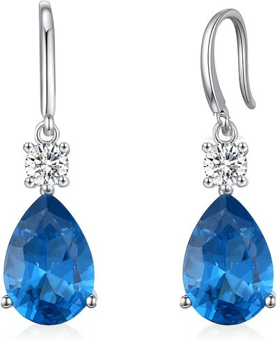 Teardrop Dangle Drop Earrings -925 Sterling Silver Birthstone Earring Jewelry Birthday Gifts for Women,Girlfriend,Wife,Mom - Graduation, Friendship,Birthday, Anniversary in Saudi Arabia