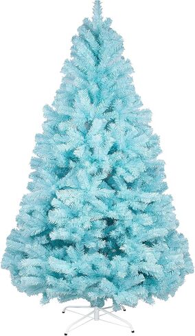 7.5FT 1,800 Tips Artificial Christmas Pine Tree Fake Xmas Spruce Trees Holiday Decoration with Metal Stand Easy Assembly for Outdoor and Indoor Decor White in Kuwait