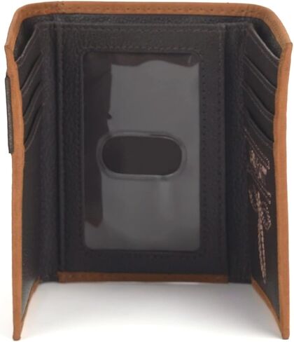 ARIAT Trifold Southwest Red/Turquoise Accent Wallet, Aged Black in Saudi Arabia