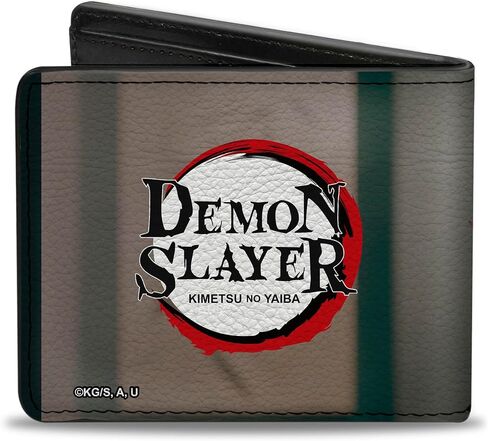 Demon Slayer Wallet, Bifold, Demon Slayer Tanjiro Kamado Pose and Title Logo Reds, Vegan Leather in Saudi Arabia