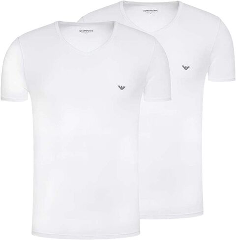 Emporio Armani Mens 2 Pack Regular V-Neck Shirt in Saudi Arabia
