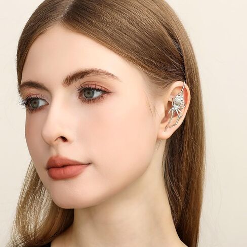 Arachnid Kiss - Spider Helix Hook Earrings – Adjustable, Hypoallergenic, Unisex Ear Cuff Style in Saudi Arabia