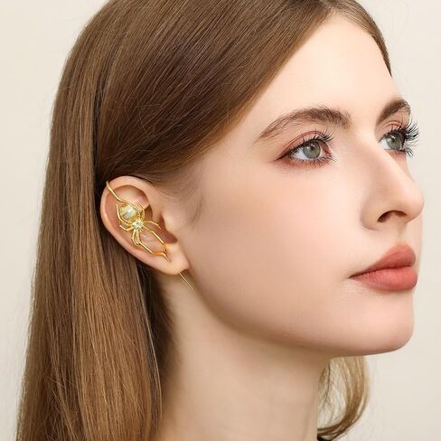 Arachnid Kiss - Spider Helix Hook Earrings – Adjustable, Hypoallergenic, Unisex Ear Cuff Style in Saudi Arabia