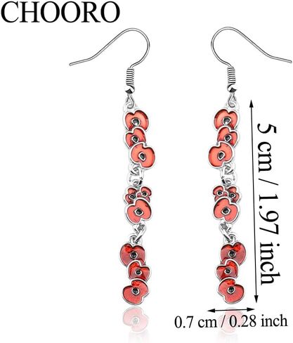 Poppy Earrings Red Flower Earrings Poppy Jewelry Floral Jewelry Gift for Her in Saudi Arabia