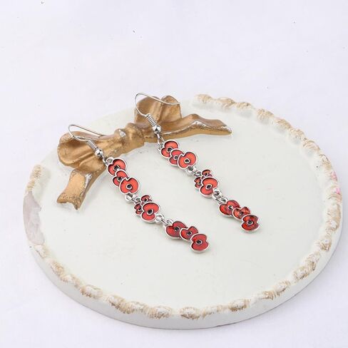 Poppy Earrings Red Flower Earrings Poppy Jewelry Floral Jewelry Gift for Her in Saudi Arabia