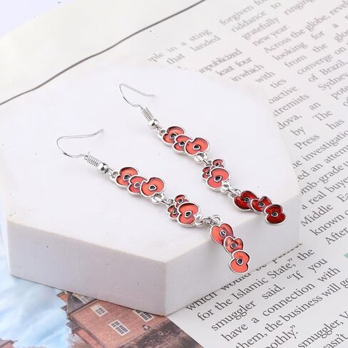Poppy Earrings Red Flower Earrings Poppy Jewelry Floral Jewelry Gift for Her in Saudi Arabia