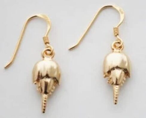 Horseshoe Crab Dangle Earrings Gold - Semaki & Bird in Saudi Arabia