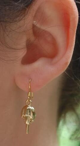 Horseshoe Crab Dangle Earrings Gold - Semaki & Bird in Saudi Arabia