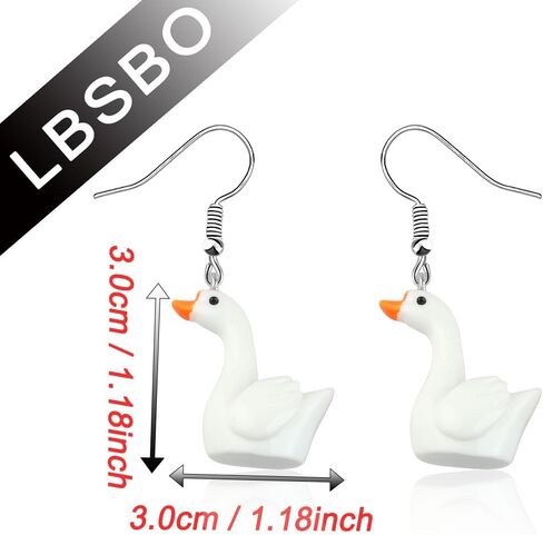 CENWA Funny Goose Earrings Goose Game Lover Gift Animal Dangle Earrings Gift for Goose Lover in Saudi Arabia
