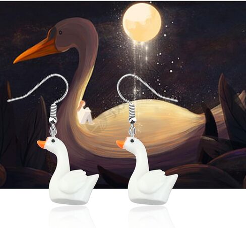 CENWA Funny Goose Earrings Goose Game Lover Gift Animal Dangle Earrings Gift for Goose Lover in Saudi Arabia
