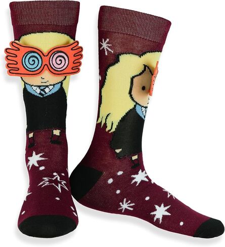 Harry Potter Socks Luna Lovegood 3D Spectrespecs Glasses Mid-Calf Crew Socks 1 Pair Fits Shoe Size 8-12 in Saudi Arabia