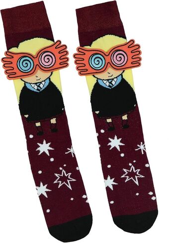 Harry Potter Socks Luna Lovegood 3D Spectrespecs Glasses Mid-Calf Crew Socks 1 Pair Fits Shoe Size 8-12 in Saudi Arabia