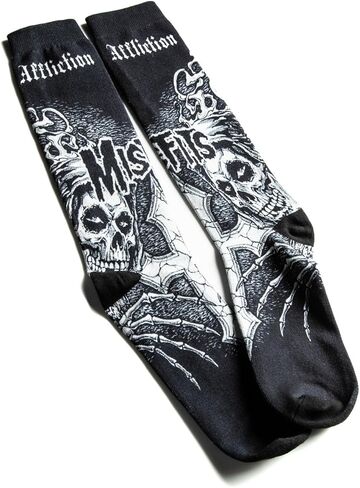 جوارب Affliction Misfits، باللون الأسود مع رسومات جمجمة in Kuwait