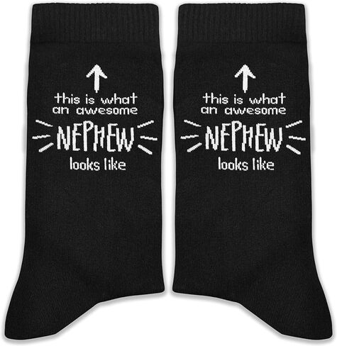 جوارب مضحكة لابن الأخ - هذا هو ما يبدو عليه ابن الأخ الرائع - جوارب هدية عيد الميلاد. in Kuwait
