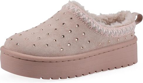 White Mountain Kids Girls' Lorenzo Rhinestoned Faux Fur Slipper Clog in Saudi Arabia