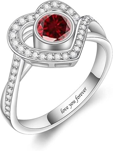 خاتم الأمهات الشخصي مع 1/2/3/4/5/6 خواتم جوهرة 925 خاتم أمي من الفضة الاسترليني مخصص محفورة مجوهرات الأسرة هدايا للنساء عيد الأم in Kuwait