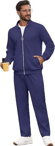 Mens 2 Piece Sweatsuits for Men Full Zip Casual Track Suits Athletic Jogging Suit Sets Sport Sweat Suit in Kuwait