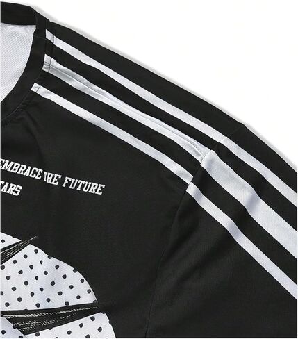 Men's Number Graphic Long Sleeve Jersey Shirts Oversized Y2K Round Neck 2 in 1 T-Shirts Streetwear Top in Saudi Arabia