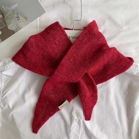 1Pc Women's Fashion Knitting Shawl Wrap Solid Color Triangular Striped Knotted Poncho Blanket Autumn Winter Universal Size Scarf Cardigan in Saudi Arabia