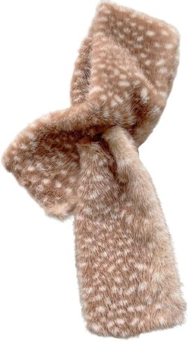 Women's Faux Fur Collar Scarf Wrap Elk Themed Pull-Through Wrap Scarf Shawl Shrug Christmas Neck Warmer in Kuwait