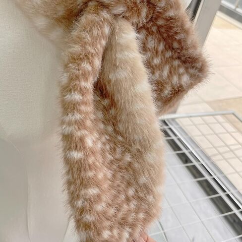 Women's Faux Fur Collar Scarf Wrap Elk Themed Pull-Through Wrap Scarf Shawl Shrug Christmas Neck Warmer in Kuwait