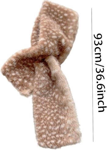 Women's Faux Fur Collar Scarf Wrap Elk Themed Pull-Through Wrap Scarf Shawl Shrug Christmas Neck Warmer in Kuwait