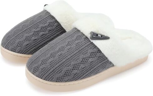 Women's Comfy Memory Foam Slippers Fuzzy Warm Plush Lining Anti Skid Indoor Outdoor House Bedroom Shoes in Saudi Arabia