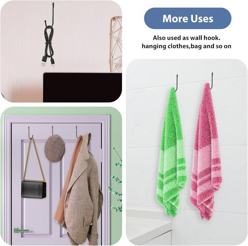 4Pack Curtain Wall Hooks, Curtain Holdbacks,Curtains Tie Backs for Curtains, Decorative Drapery Holdbacks for Wall Ties with Screws Black Metal U Shaped Pull Backs in Saudi Arabia