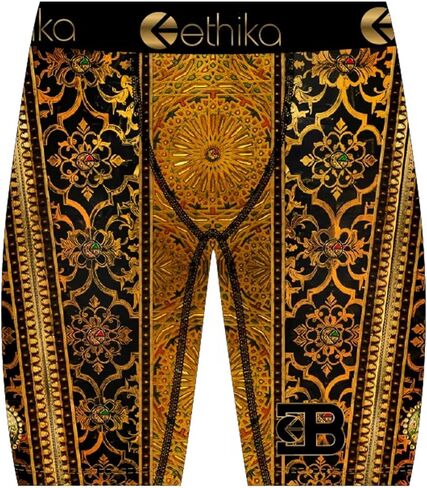 Ethika Men’s Boxer Brief, Knee Length, 4-Way Stretch Performance Underwear with Graphic Prints - Millionaire Row in Saudi Arabia