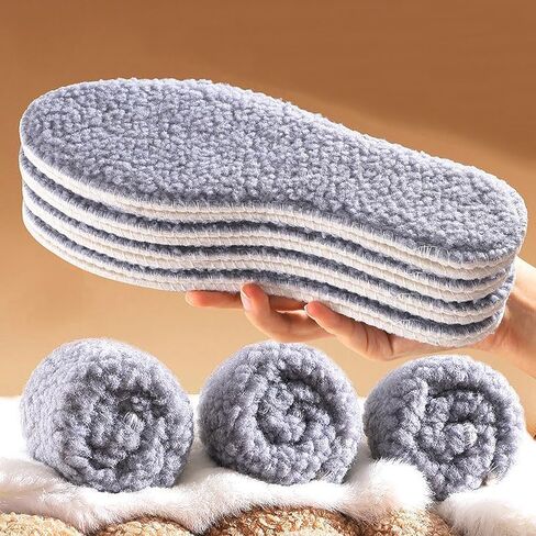 3 Pairs of Plush Insoles, Winter Thick Insole, Thermal Insole, Soft Comfortable Inner Soles, Warm Insoles for Men and Women (Grey, 42) in Saudi Arabia