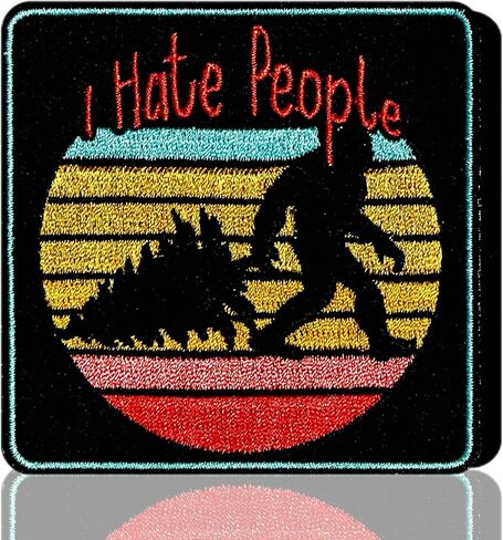 I Hate People Big Foot Sasquatch رقعة معنويات مضحكة، 3 بوصات مطرزة بخطاف وحلقة تكتيكية لحقائب الظهر والقبعات والسترات وسترات الكلاب وجدار التصحيح والحقائب in Kuwait