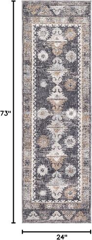 Unique Loom Eco Southwestern Collection Area Rug - Springdale (Runner 2' 0" x 6' 0", Charcoal Gray/Ivory) in Saudi Arabia