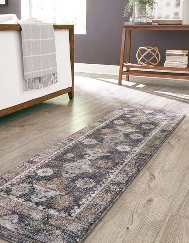 Unique Loom Eco Southwestern Collection Area Rug - Springdale (Runner 2' 0" x 6' 0", Charcoal Gray/Ivory) in Saudi Arabia