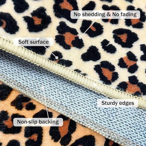 Leopard Runner Rug Non Slip Cheetah Print Rugs 2x6 for Hallway Wetern Home Decor Soft Throw Carpet Washable Fur Area Rug Mat for Entryway Laundry Bedroom Bathroom (24" W×72" L, Leopard Print) in Kuwait