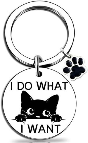 مضحك القط المفاتيح لطيف القطط عشاق الهدايا السوداء القط الاشياء للنساء الفتيات عيد الميلاد صديق عيد ميلاد عيد الهالوين عيد الفصح سلة التخرج الحشوات أفعل ما أريد كيرينغ القطط تحت عنوان هدية للنساء in Kuwait