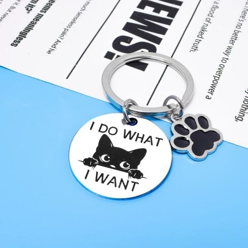 مضحك القط المفاتيح لطيف القطط عشاق الهدايا السوداء القط الاشياء للنساء الفتيات عيد الميلاد صديق عيد ميلاد عيد الهالوين عيد الفصح سلة التخرج الحشوات أفعل ما أريد كيرينغ القطط تحت عنوان هدية للنساء in Kuwait