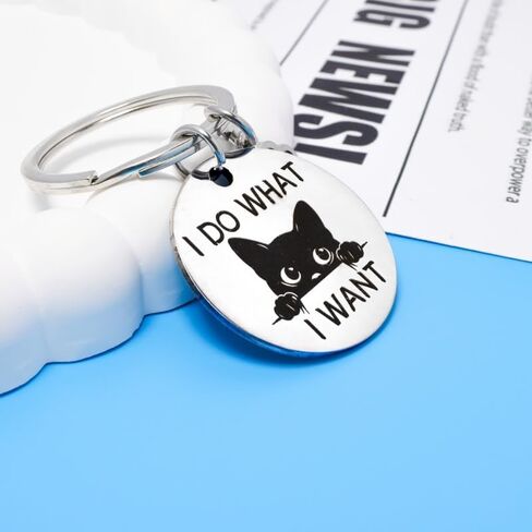 مضحك القط المفاتيح لطيف القطط عشاق الهدايا السوداء القط الاشياء للنساء الفتيات عيد الميلاد صديق عيد ميلاد عيد الهالوين عيد الفصح سلة التخرج الحشوات أفعل ما أريد كيرينغ القطط تحت عنوان هدية للنساء in Kuwait