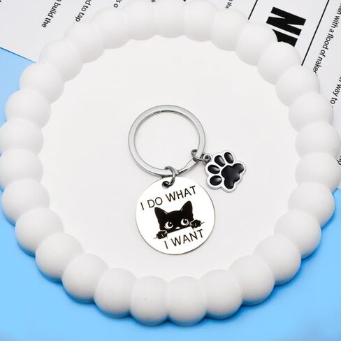 مضحك القط المفاتيح لطيف القطط عشاق الهدايا السوداء القط الاشياء للنساء الفتيات عيد الميلاد صديق عيد ميلاد عيد الهالوين عيد الفصح سلة التخرج الحشوات أفعل ما أريد كيرينغ القطط تحت عنوان هدية للنساء in Kuwait