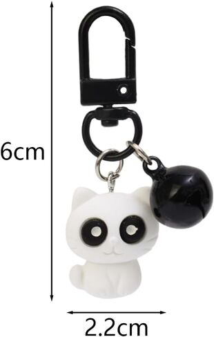 2Pcs Cute Black/White Cat Keychain Funny Universal Backpack Hangings Pendant Car Keychain Accessories in Saudi Arabia