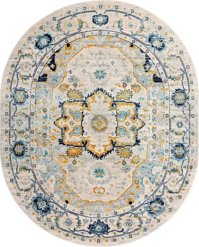 Rugs.com Madeline Vintage Collection Rug – 16 Ft Runner Teal Medium-Pile Rug Perfect for Hallways, Entryways in Saudi Arabia