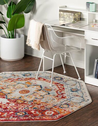 Rugs.com Madeline Vintage Collection Rug – 16 Ft Runner Teal Medium-Pile Rug Perfect for Hallways, Entryways in Saudi Arabia