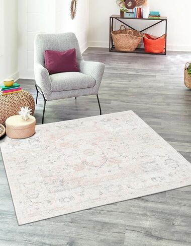 Rugs.com Madeline Vintage Collection Rug – 16 Ft Runner Teal Medium-Pile Rug Perfect for Hallways, Entryways in Saudi Arabia