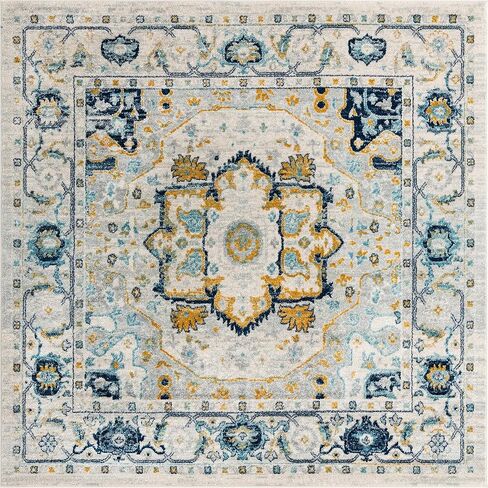 Rugs.com Madeline Vintage Collection Rug – 16 Ft Runner Teal Medium-Pile Rug Perfect for Hallways, Entryways in Saudi Arabia