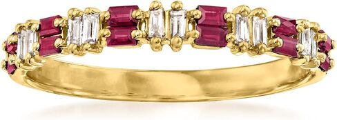 Pure Collection by Ross-Simons 0.30 ct. t.w. Ruby and .11 ct. t.w. Diamond Ring in 14kt Yellow Gold in Saudi Arabia