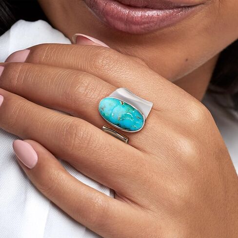 Ross-Simons Turquoise Wrap Ring in Sterling Silver in Saudi Arabia