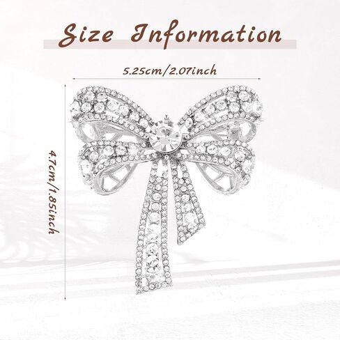 Elegant Rhinestone Bow Brooch Pin for Women, Sparkly Crystal Bowknot Lapel Pin, Vintage Bridal Wedding Blazer Dress Suit Jewelry Accessories Gift in Saudi Arabia