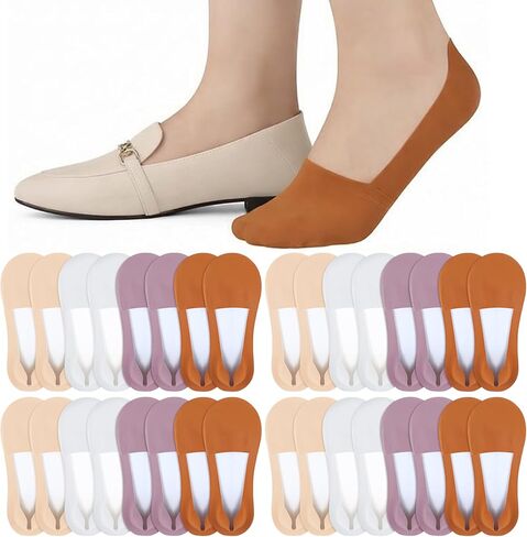 16 Pairs No Show Socks for Women Bulk Low Cut Liners Silk Non Slip Invisible Hidden Footies Socks for Loafer Flats in Saudi Arabia